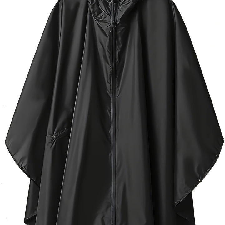 Damen-Regen Poncho mit Kapuze | Reißverschluss