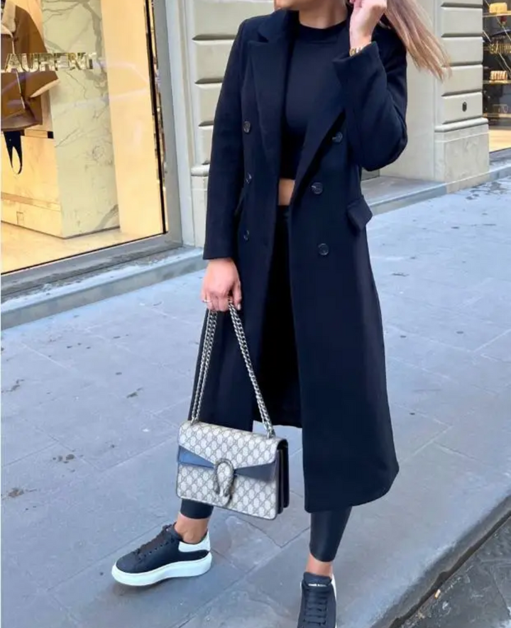 Damen Eleganter Langer Mantel | Taschen