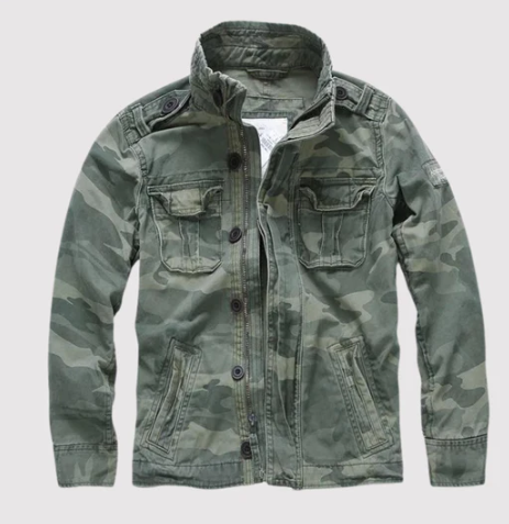 Herren Jeansjacke mit Stehkragen und mehreren Taschen | Langarm