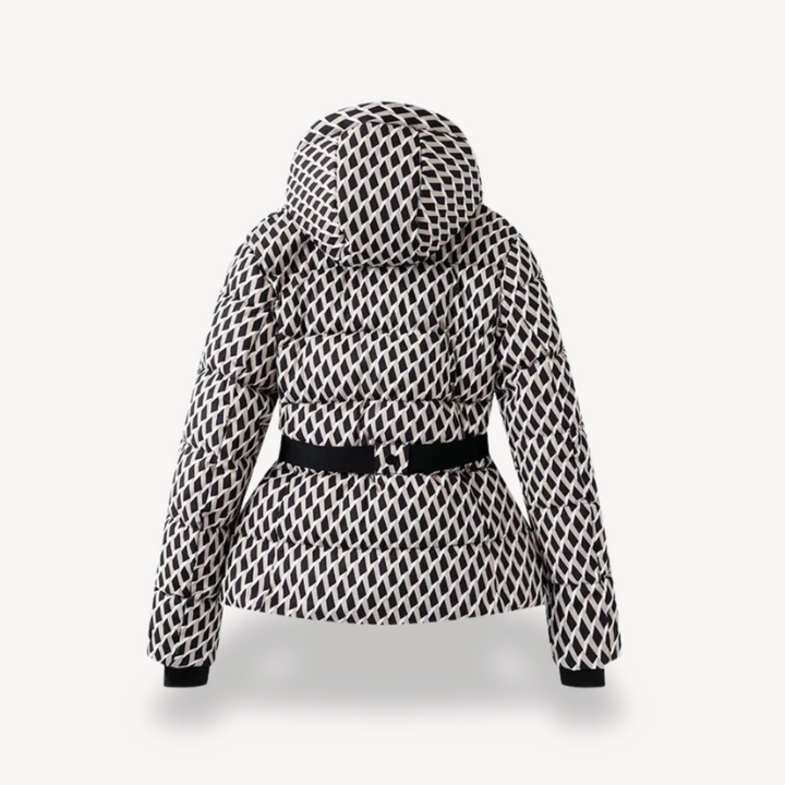 Damen Reißverschlusstaschen Pufferjacke | Gürtel