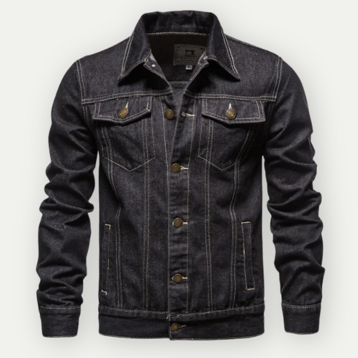 Herren Knopf Daunen Jeansjacke | Mehrere Taschen