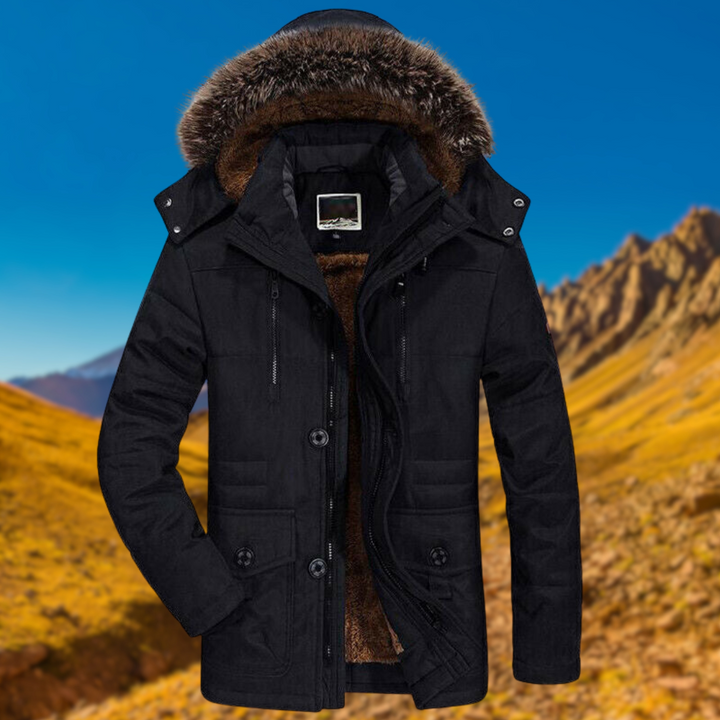 Herren-Winterparka mit Kapuze | Mehrere Taschen