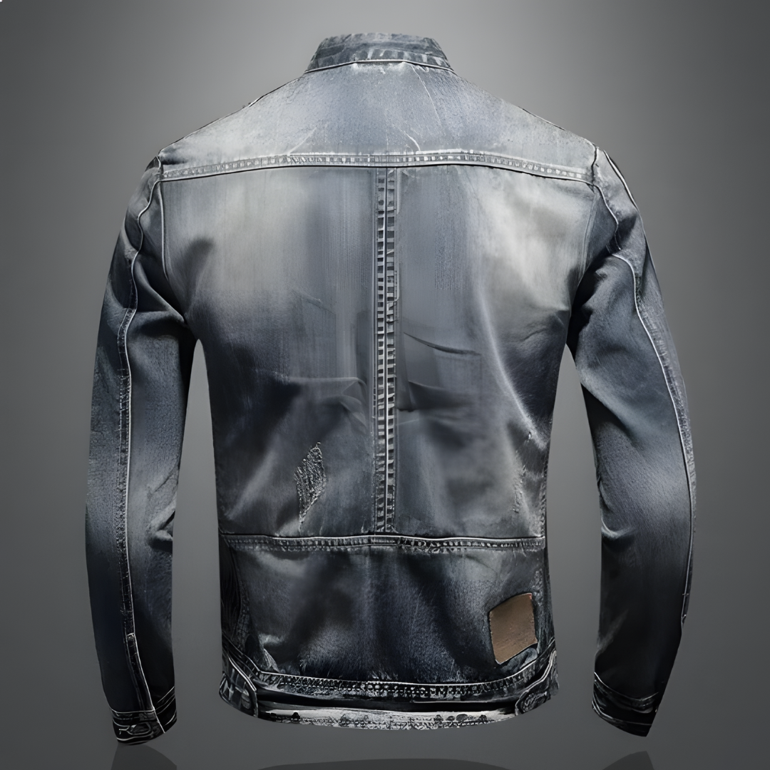 Herren Weinlese Langarm Jacke | Reißverschluss