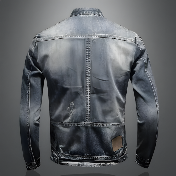 Herren Weinlese Langarm Jacke | Reißverschluss