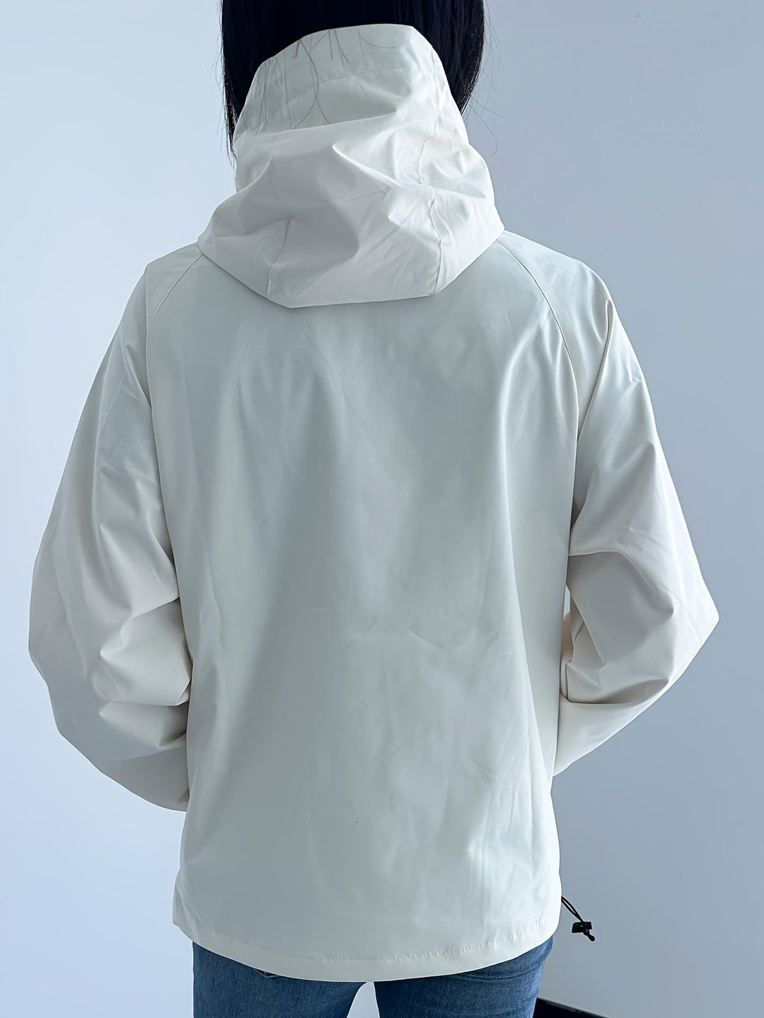 Langarm Wasserdichte Regenjacke für Damen | Mit Kapuze