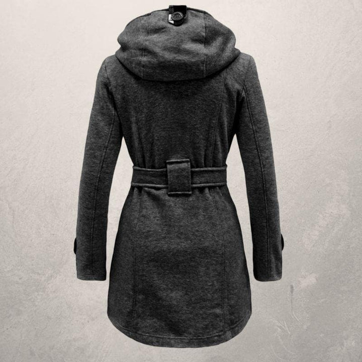 Damen-Warmmantel mit Gürtel | Kapuze