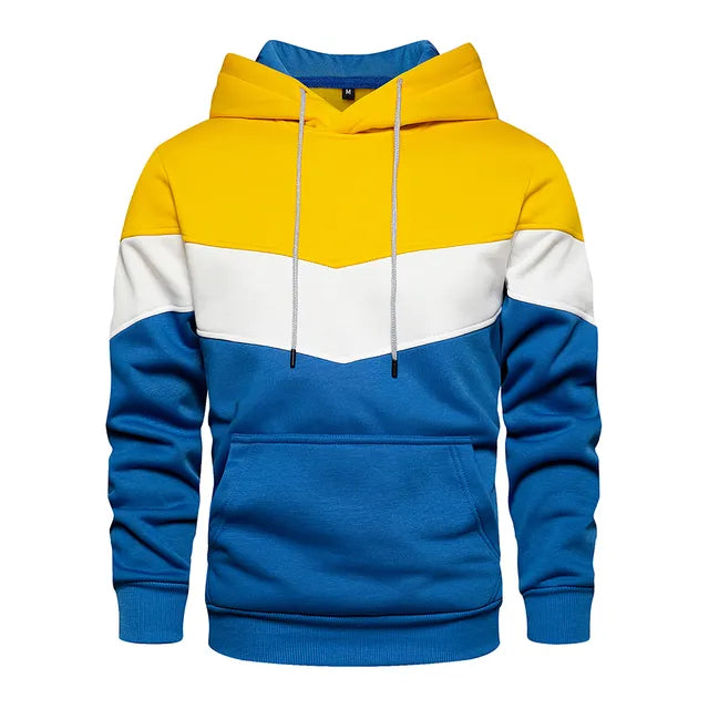 Warmer patchwork-hoodie für herren