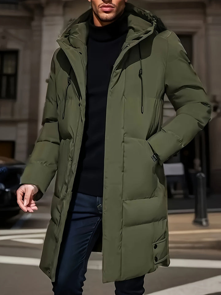 Herren lange Puffer Daunen Winterjacke | Wasserdicht