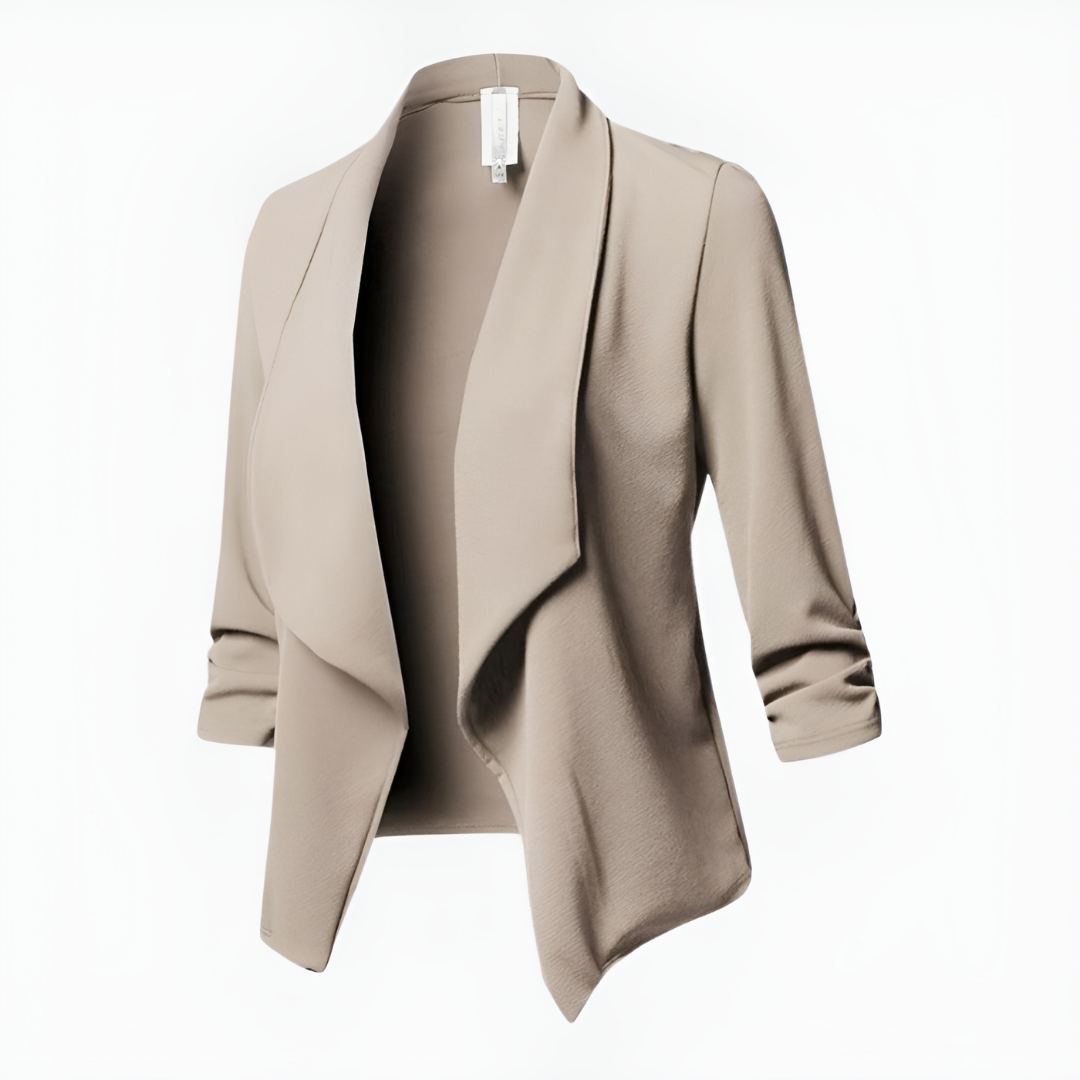 Damen 3/4-Ärmel Blazer mit offene Vorderseite | Lässig