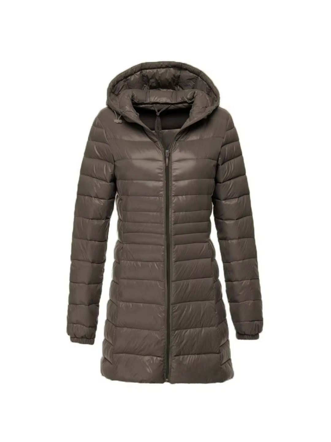 Lange gefütterte Winterjacke mit Kapuze für Damen | Vielseitig