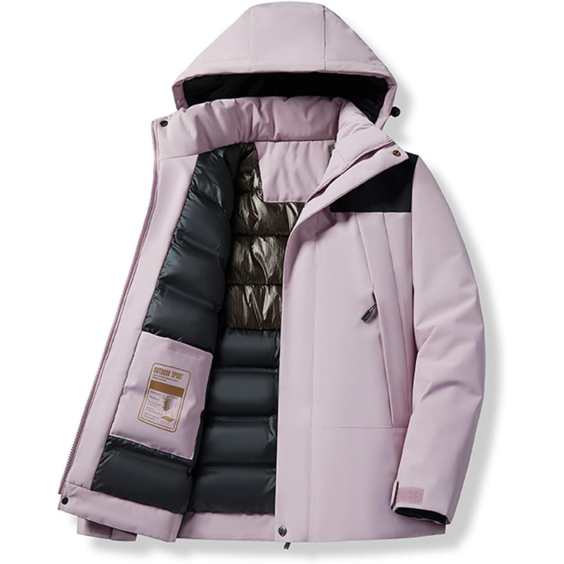Unisex-Skijacke mit Kapuze und Taschen | Winter