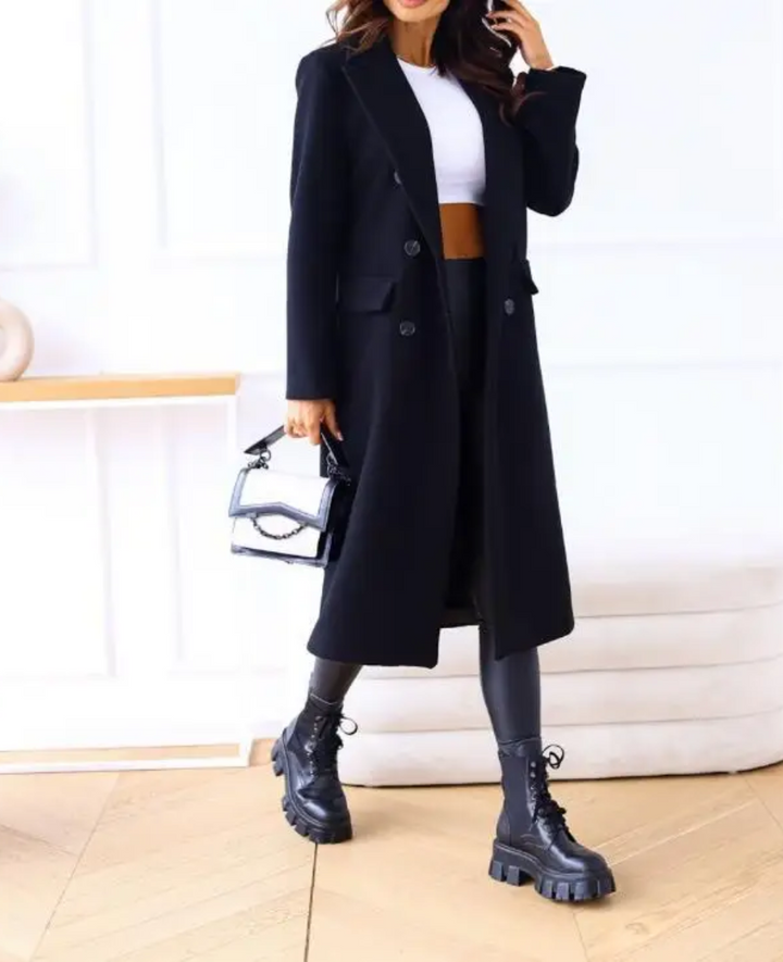 Damen Eleganter Langer Mantel | Taschen