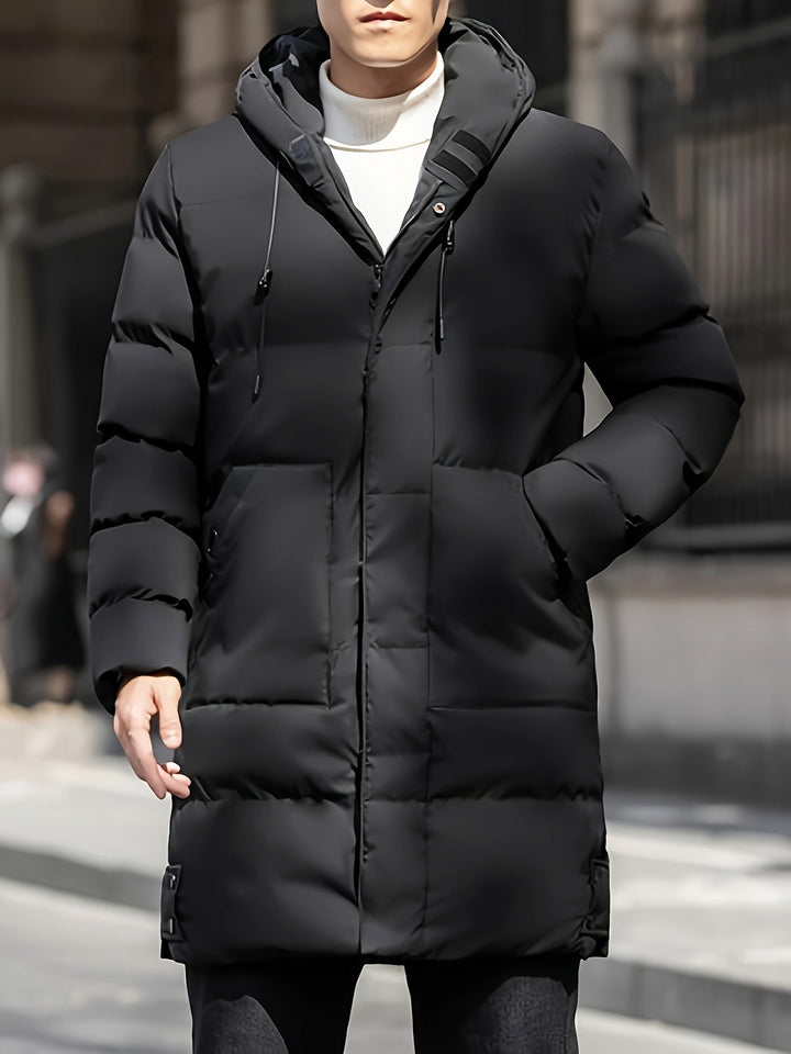 Herren Lange Warme Puffer Jacke | Reißverschluss