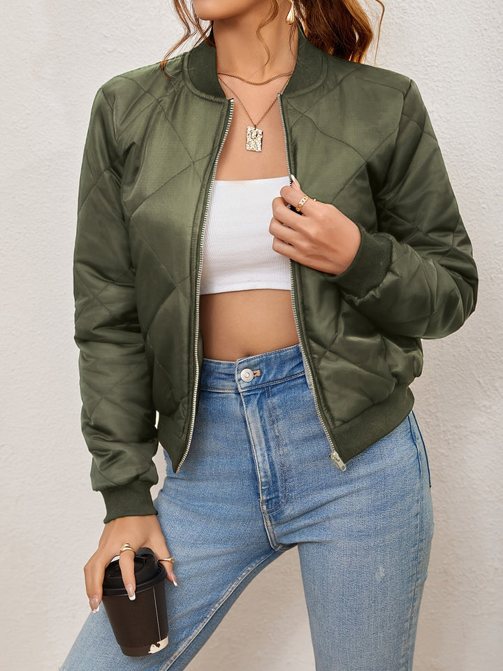 Bomberjacke mit Argyle-Muster für Damen | Lässig