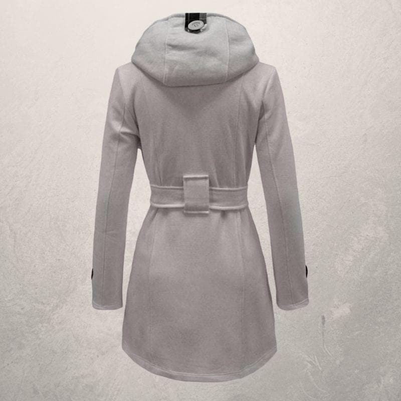 Damen-Warmmantel mit Gürtel | Kapuze