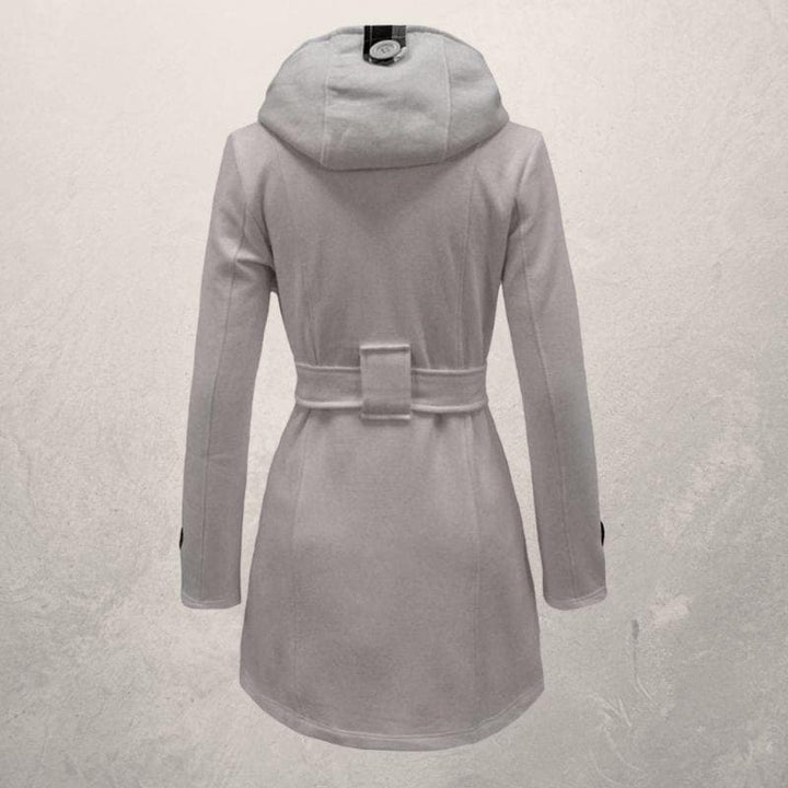 Damen-Warmmantel mit Gürtel | Kapuze