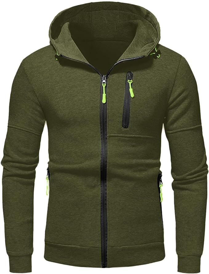 Herren Lässige Winterjacke mit Reißverschluss | Kapuze