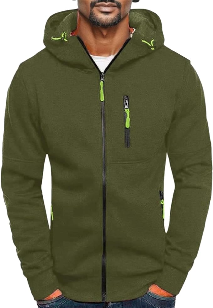 Herren Lässige Winterjacke mit Reißverschluss | Kapuze