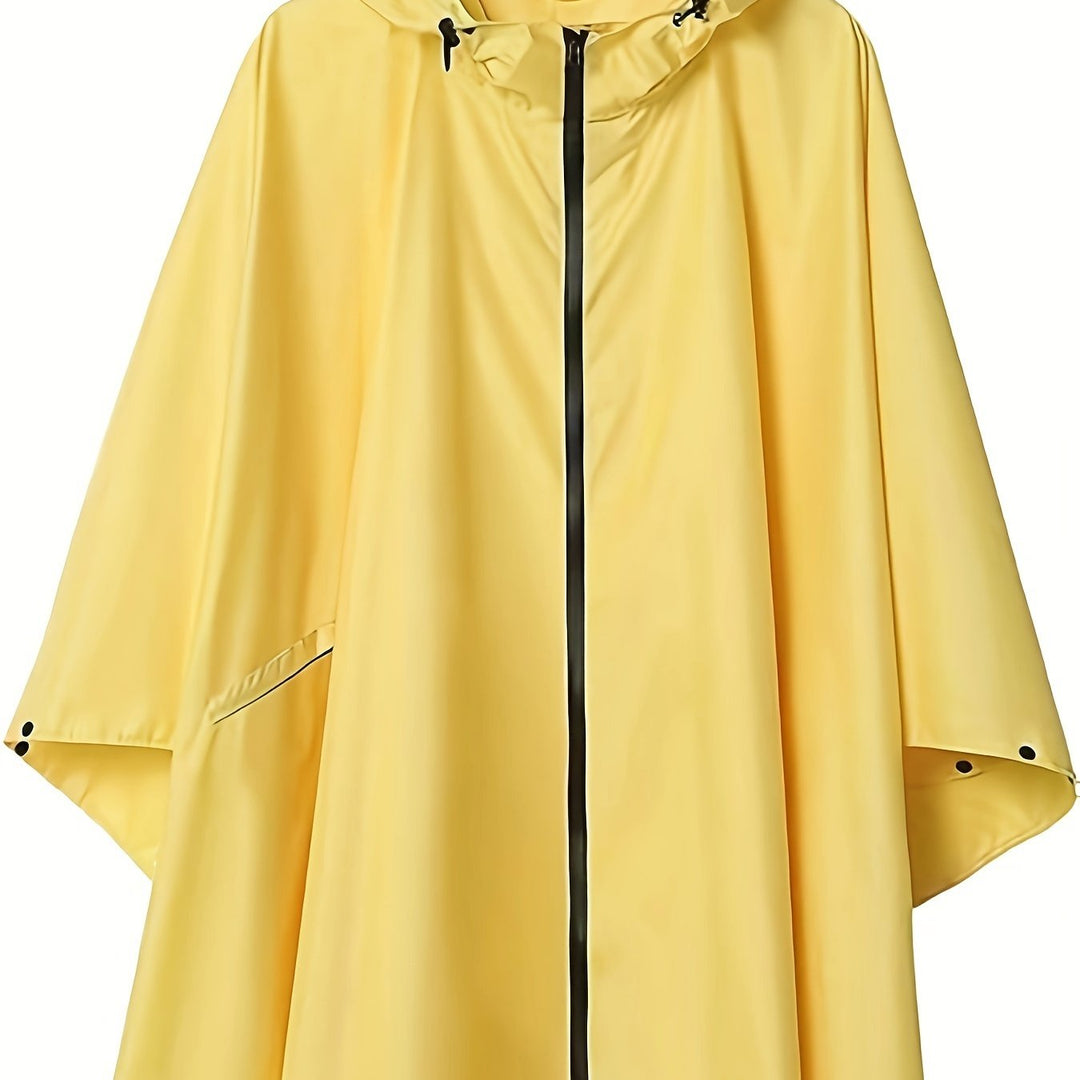 Damen-Regen Poncho mit Kapuze | Reißverschluss