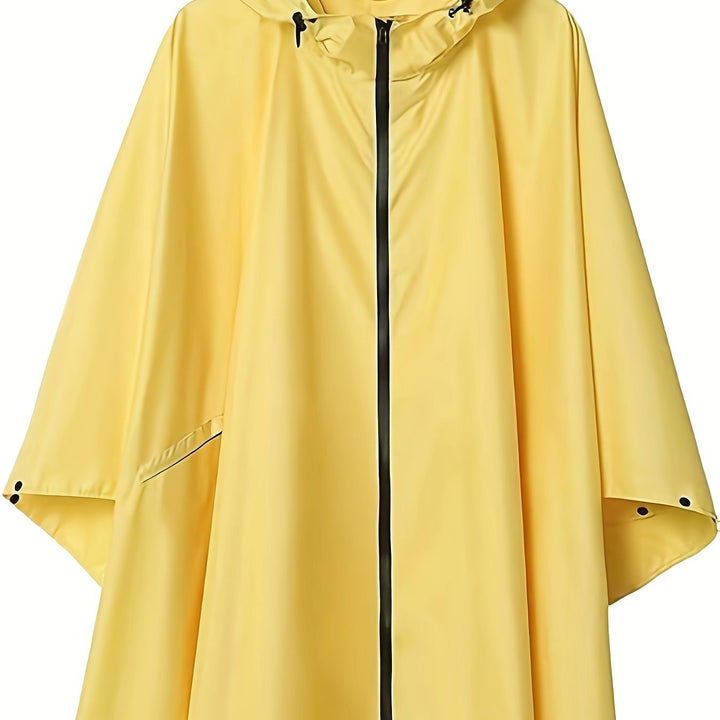 Damen-Regen Poncho mit Kapuze | Reißverschluss