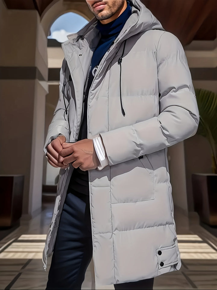 Herren lange Puffer Daunen Winterjacke | Wasserdicht
