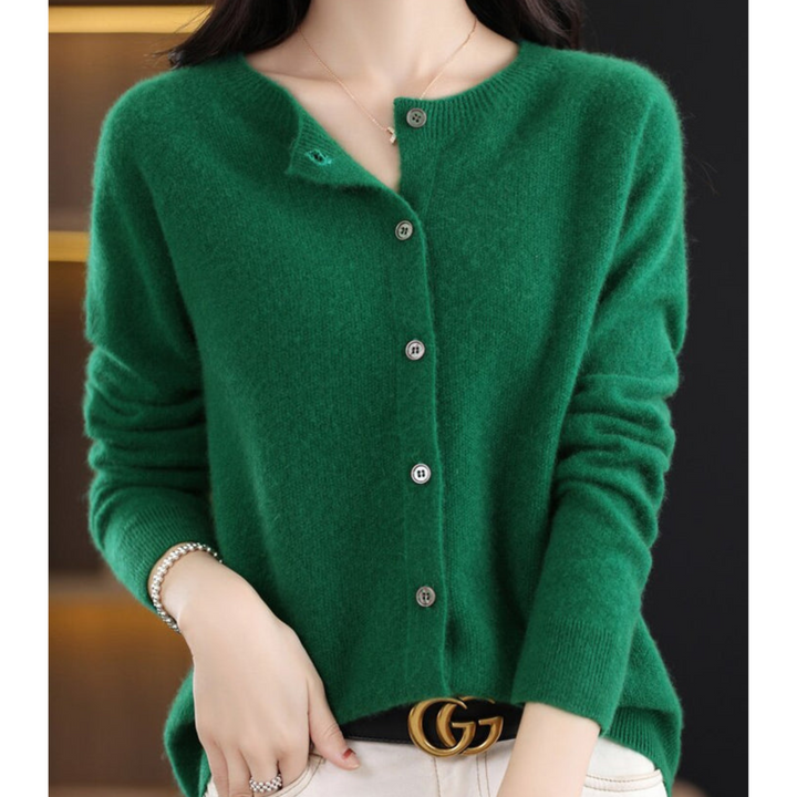 Elegante Woll-Cardigan mit Knopfverschluss
