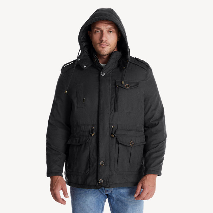 Herren Jacke mit Kapuze und mehreren Taschen | Winter
