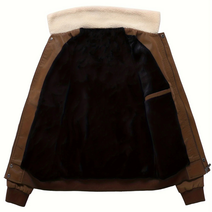 Herren Langarm Bomber Jacke | Reißverschlusstaschen