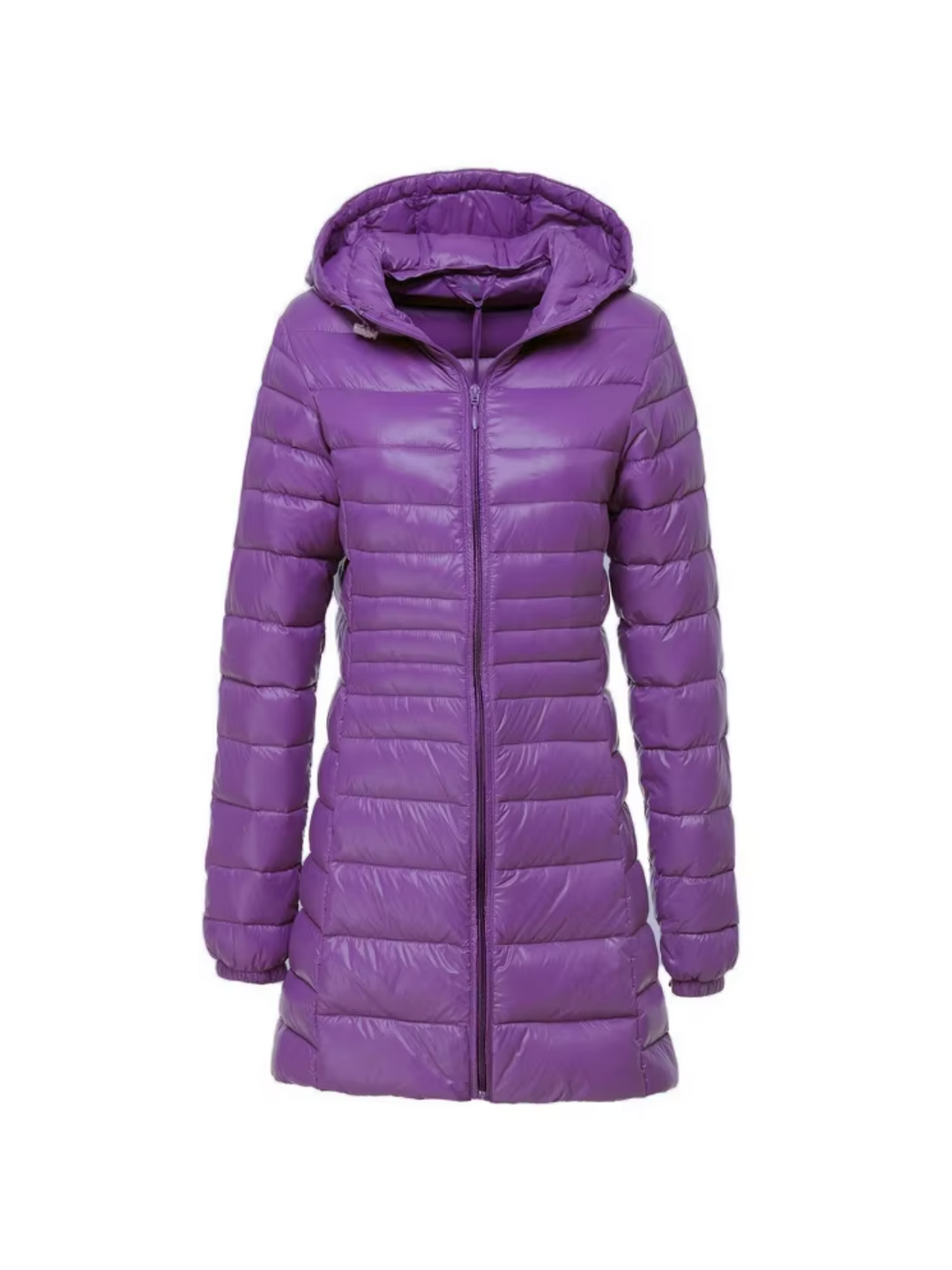 Lange gefütterte Winterjacke mit Kapuze für Damen | Vielseitig