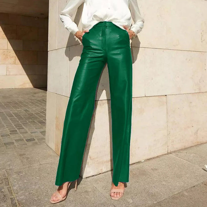 Elegante high-waist hose im lederlook