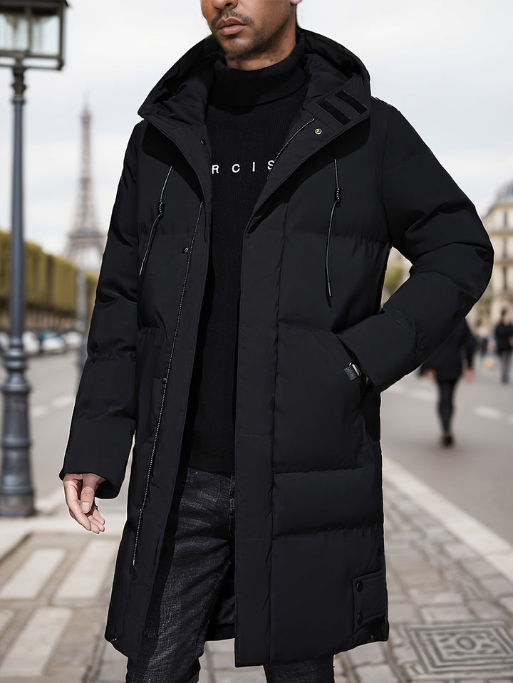 Herren Lange Kapuzen Puffer Jacke | Winter