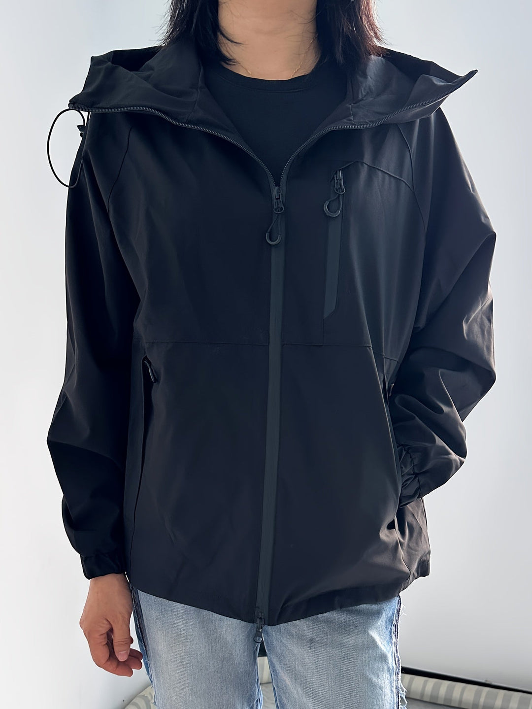 Langarm Wasserdichte Regenjacke für Damen | Mit Kapuze