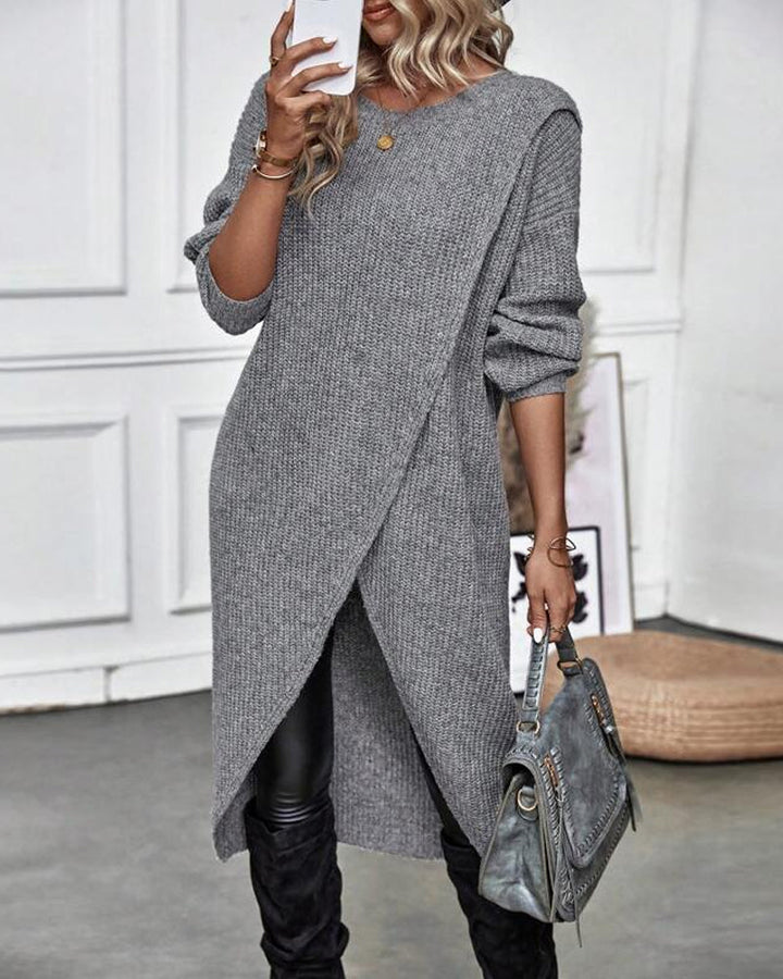 Langes modisches Pullover-Kleid