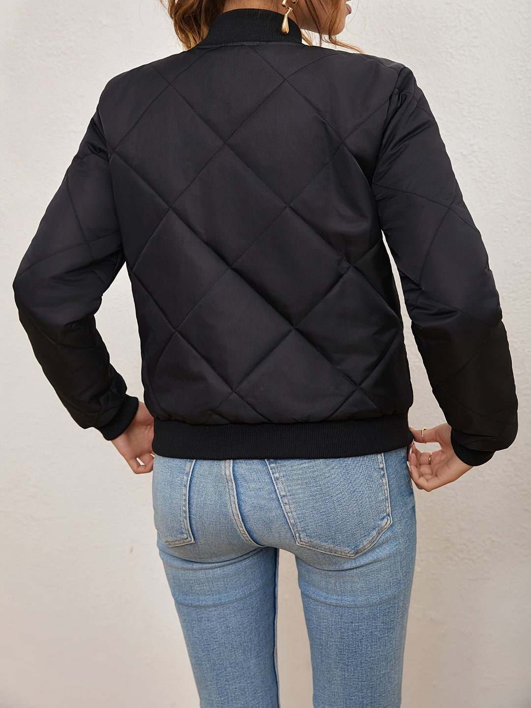 Bomberjacke mit Argyle-Muster für Damen | Lässig