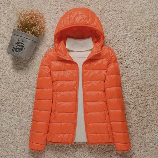 Damen Kapuze Reißverschluss Steppjacke | Puffer