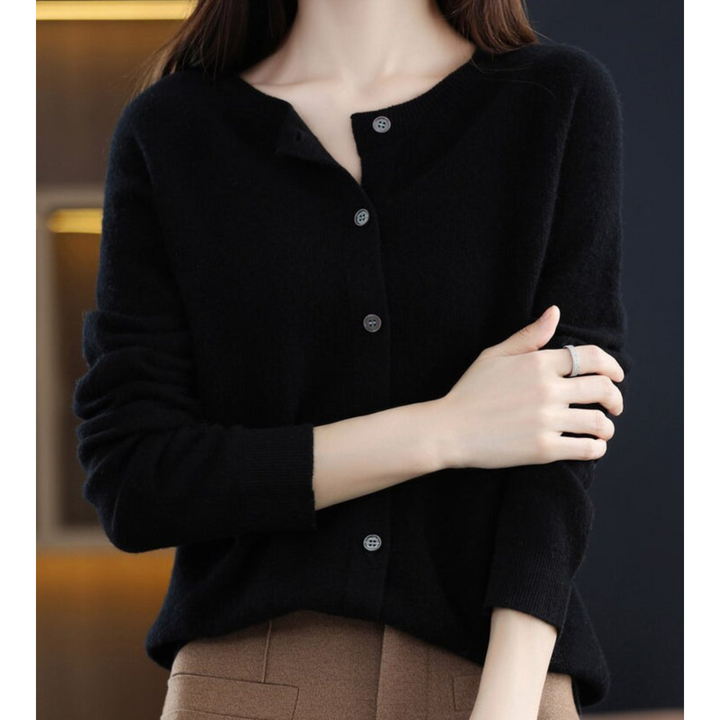 Elegante Woll-Cardigan mit Knopfverschluss