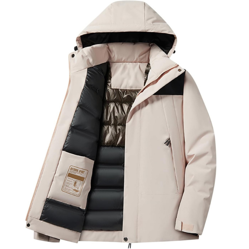 Unisex-Skijacke mit Kapuze und Taschen | Winter