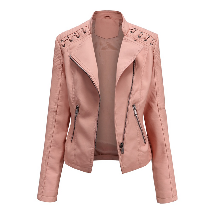 Damen stilvoll Premium Bikerjacke | Bequem