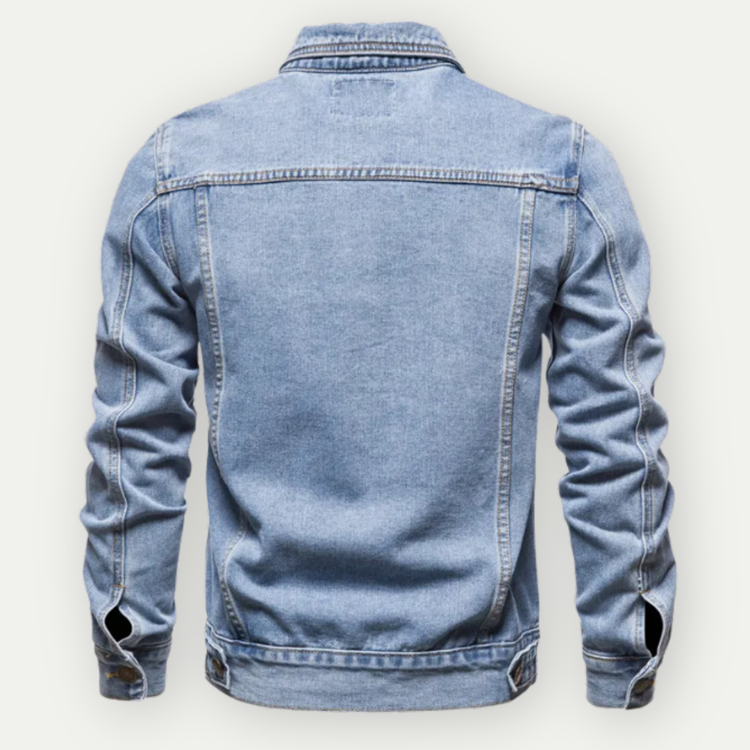 Herren Knopf Daunen Jeansjacke | Mehrere Taschen