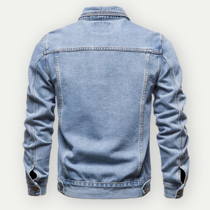 Herren Knopf Daunen Jeansjacke | Mehrere Taschen
