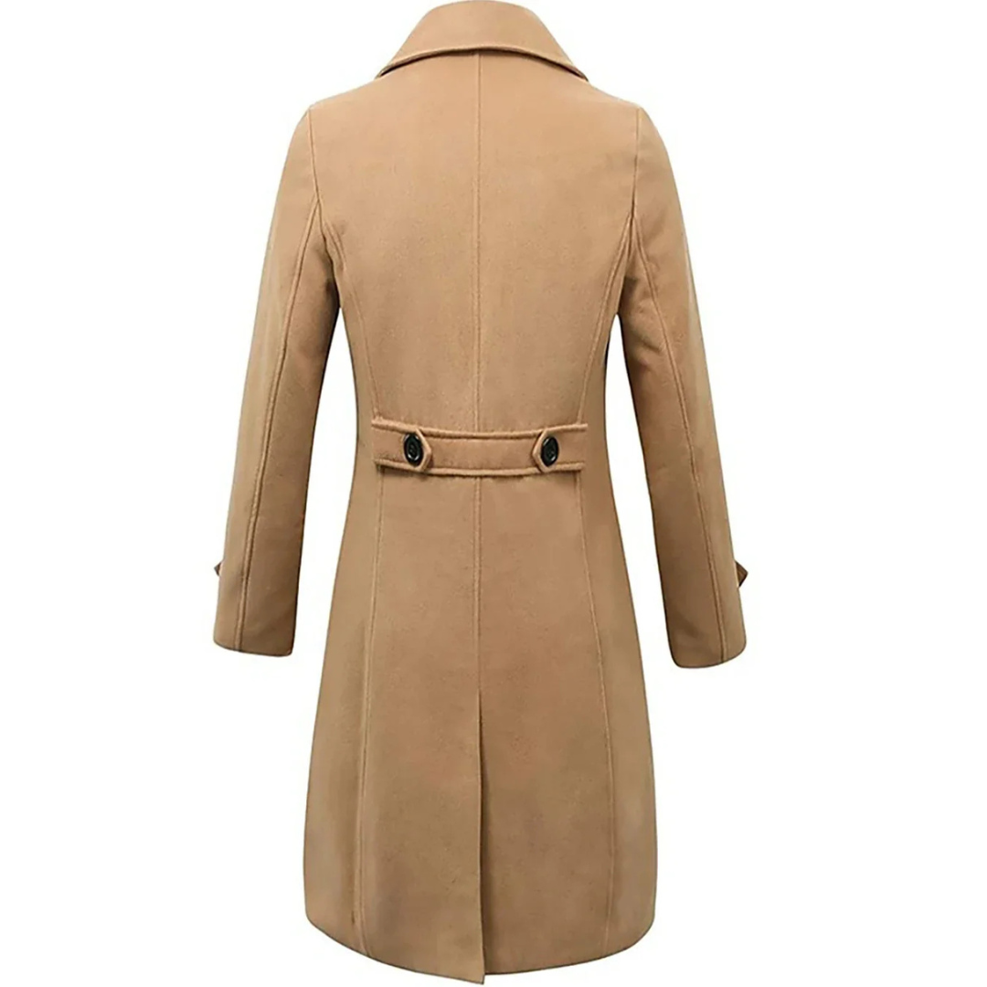 Herren Langer doppelreihiger Trench Mantel | Warme