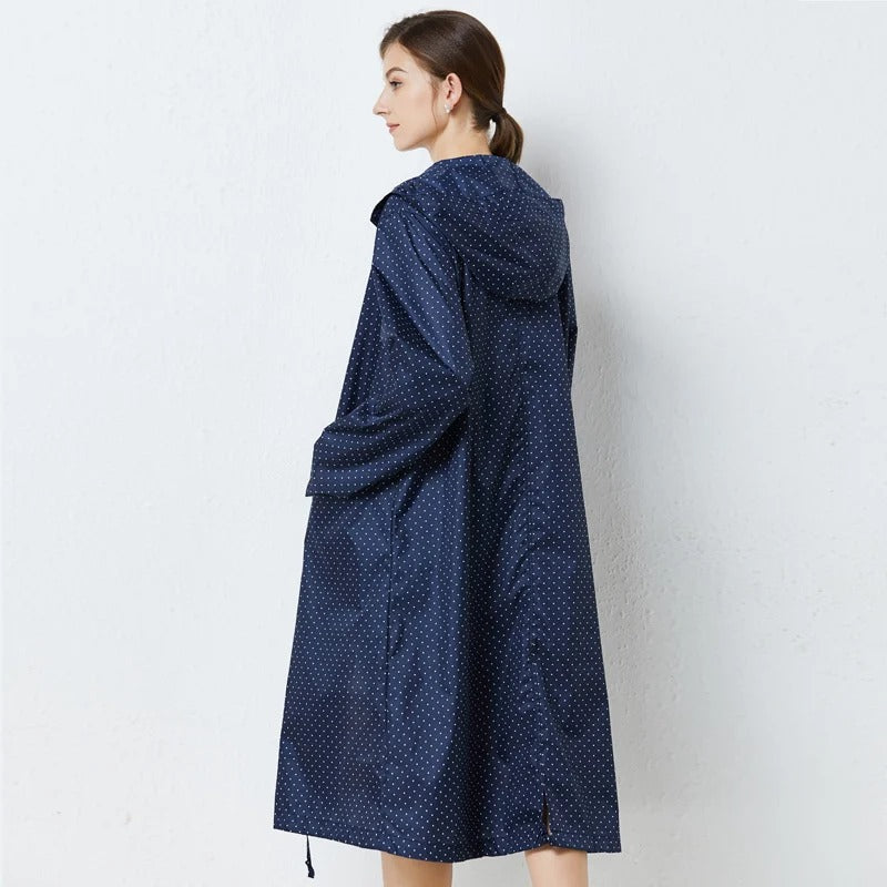 Lange Wasserdichte Regenjacke für Damen | Moderne