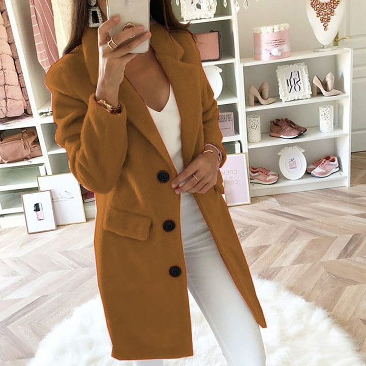 Damen Langer Mantel mit Knopfleiste | Stilvoll