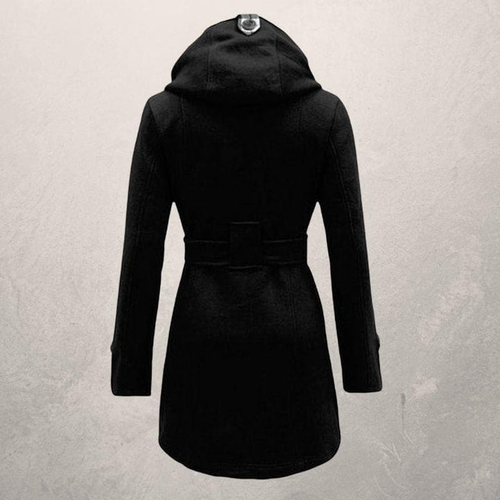 Damen-Warmmantel mit Gürtel | Kapuze