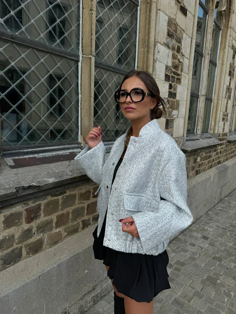 Pailletten-Bomberjacke für Damen | Modisch