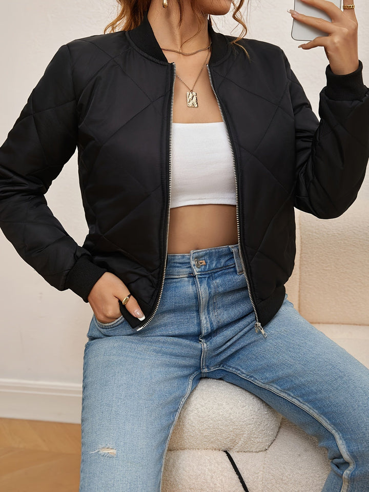 Bomberjacke mit Argyle-Muster für Damen | Lässig