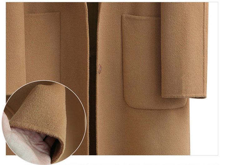 Damen Langer Knopf Daunen Mantel | Taschen
