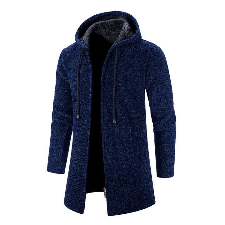 Herren Winter Kapuzen Strick Jacke | Reißverschluss
