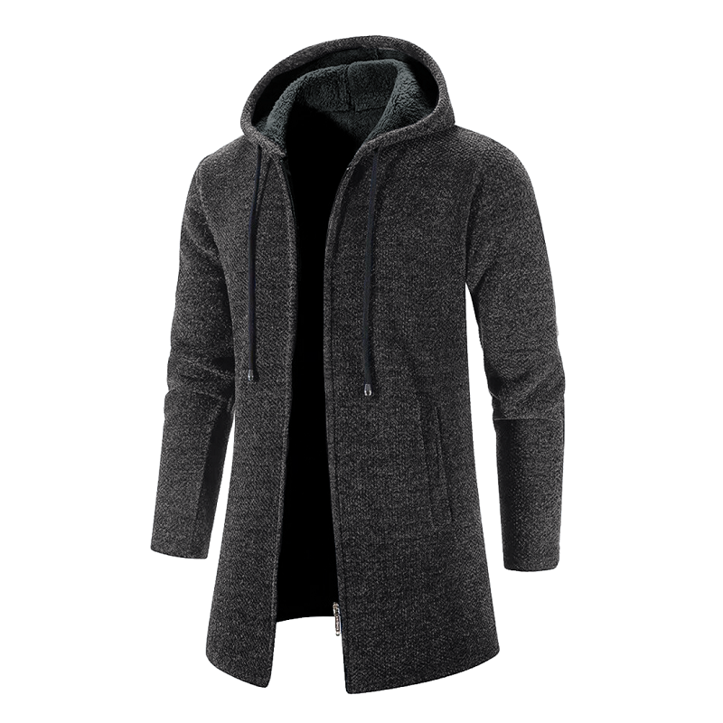 Herren Winter Kapuzen Strick Jacke | Reißverschluss
