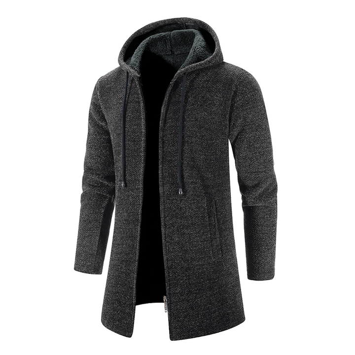 Herren Winter Kapuzen Strick Jacke | Reißverschluss